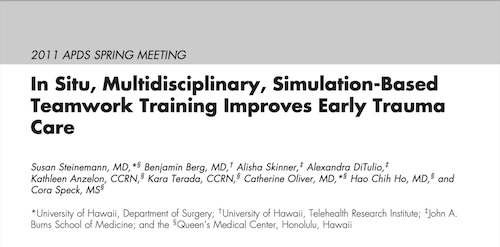 In Situ, Multidisciplinary, Simulation-Based Teamwork Training