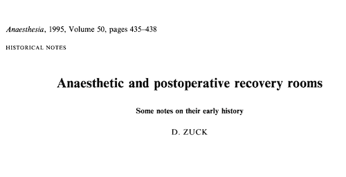 Anaesthetic and postoperative recovery rooms