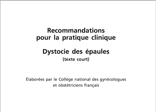 CNGOF - Dystocie des épaules