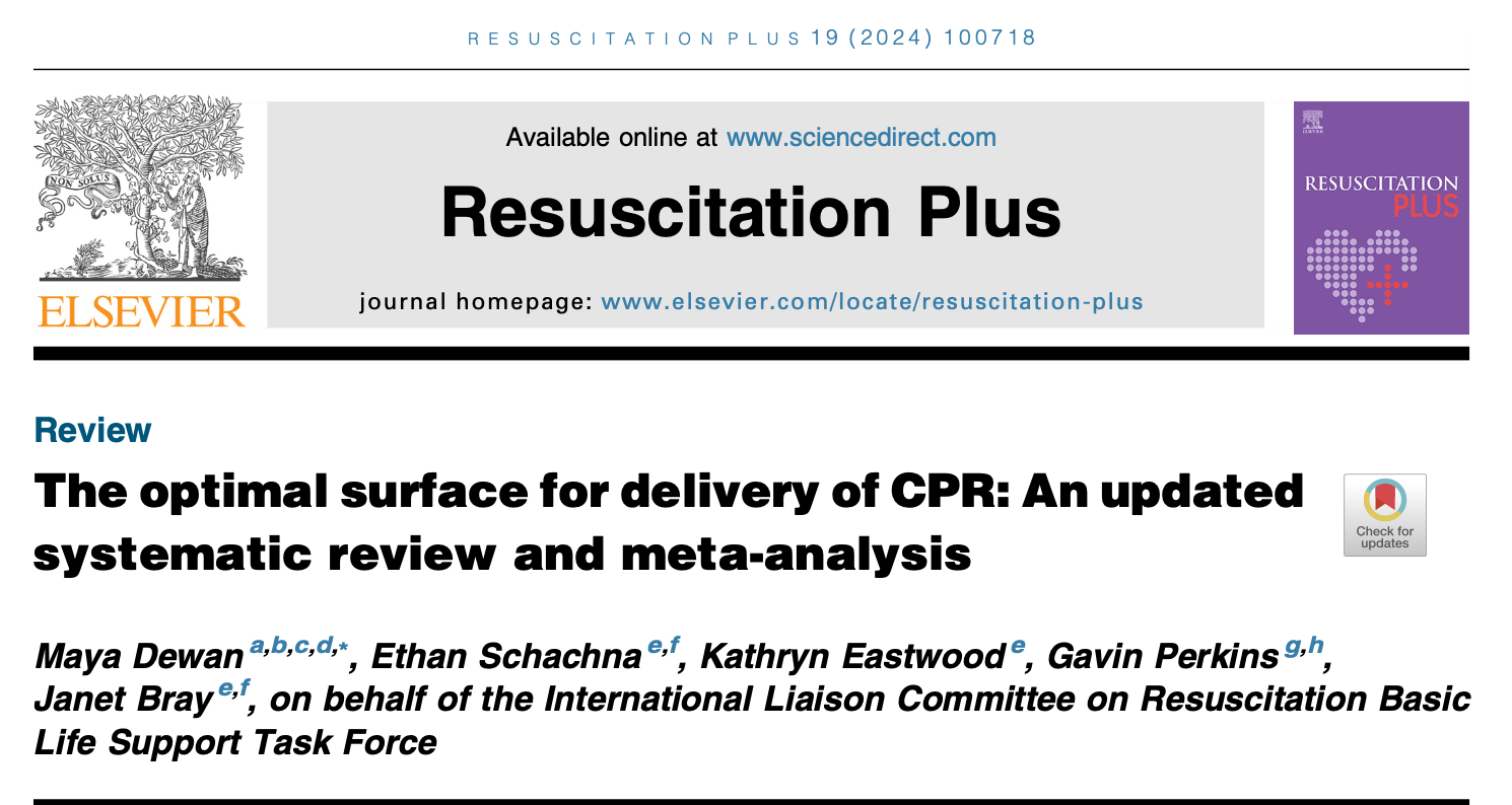 The optimal surface for delivery of CPR